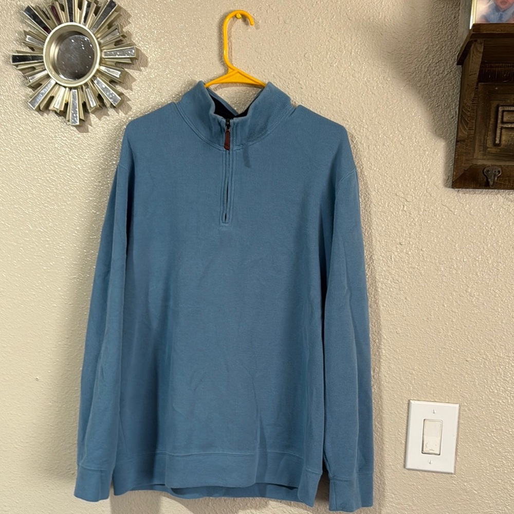Lands' End Blue Zip Up Sweater
